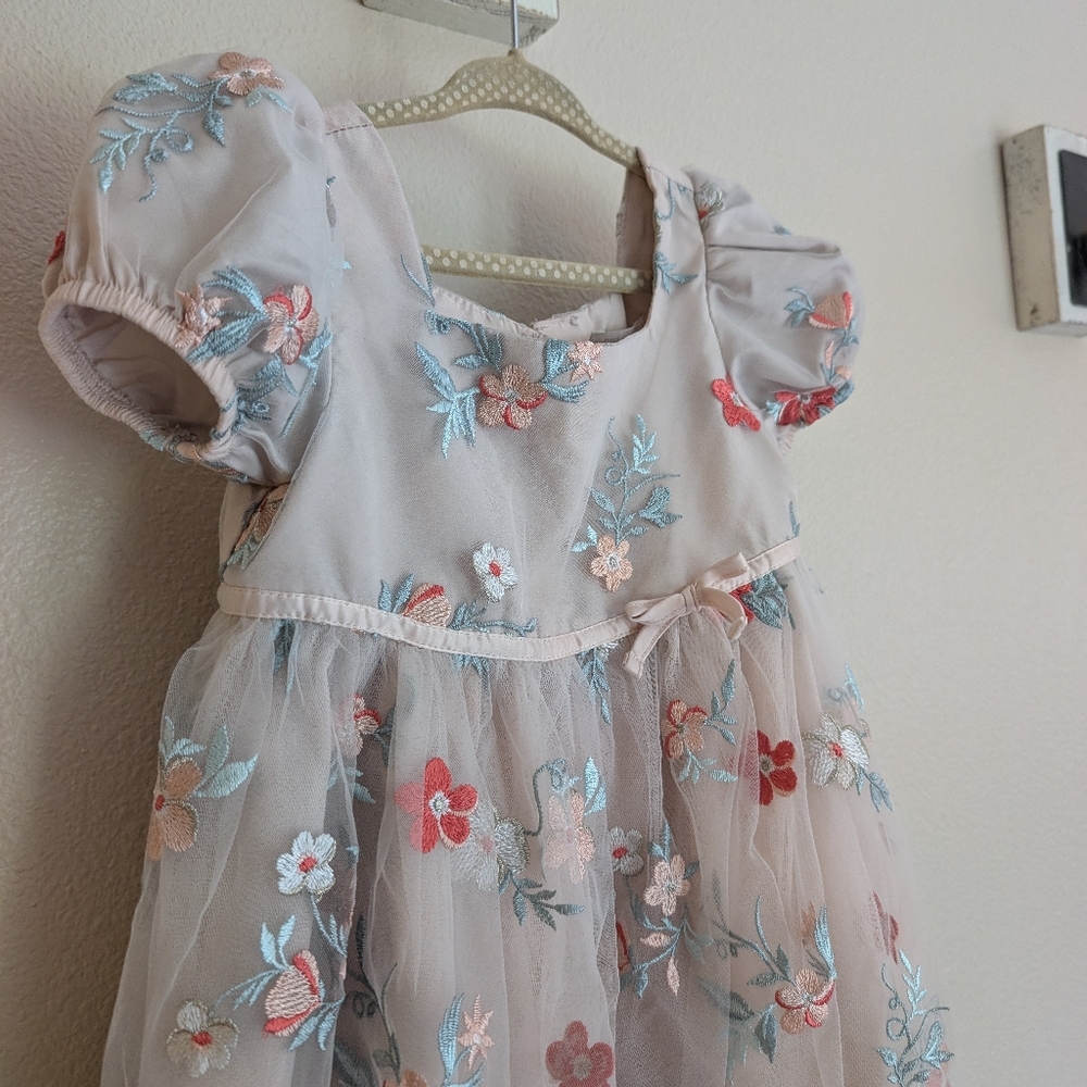 Christian Siriano Girls Special Occasion Dress Tulle Embroidered Floral 4T - Picture 2 of 5